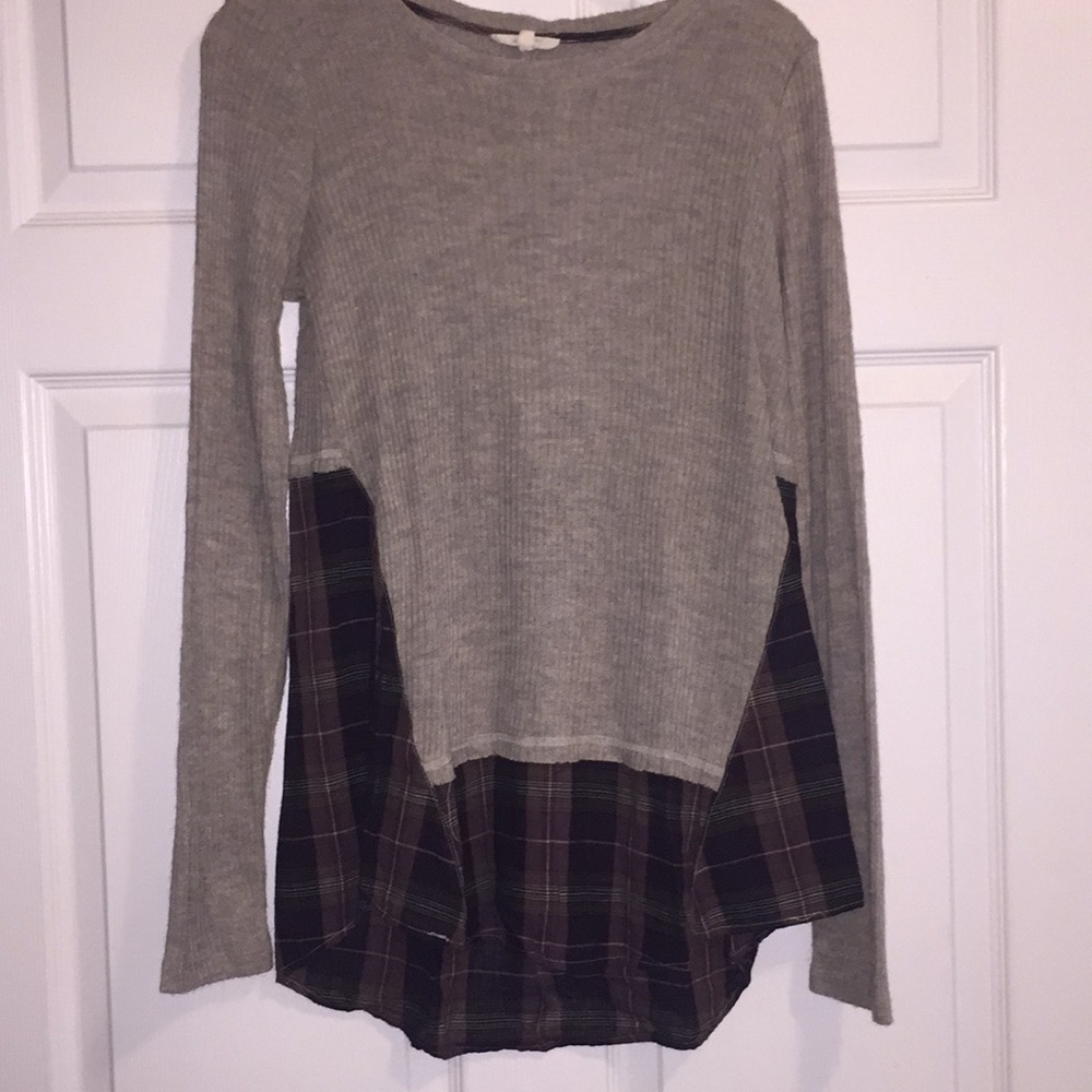 Flannel bottom long sleeve